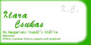 klara csukas business card